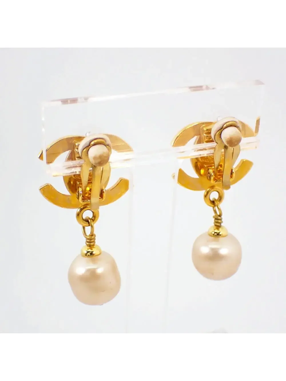 Chanel Earrings Pearl Sterling Silver #228824C10B